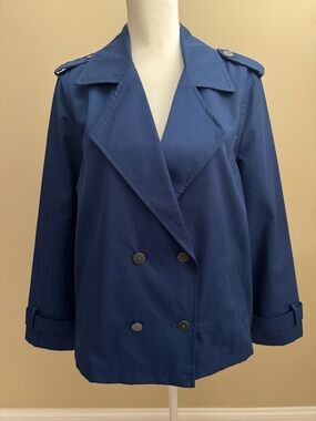 Rachel Zoe Double Breasted Cropped Trench Coat Size Large $90 Retail NWT
